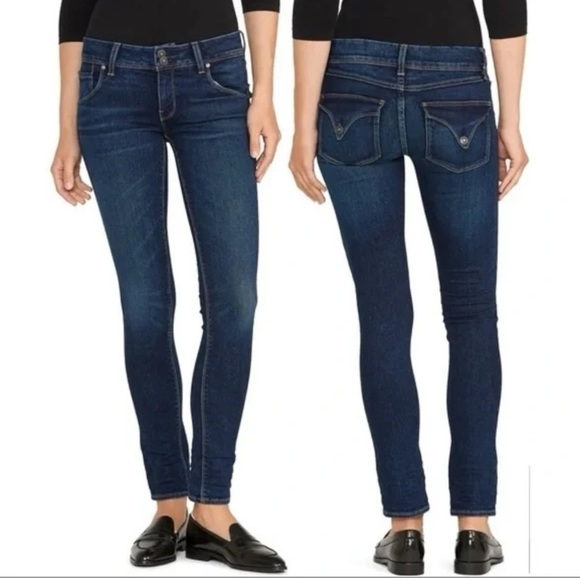 Hudson Flap Jeans 24 Collin Skinny Ankle NWT Jet Wash Raw Hem Fray - Picture 1 of 12